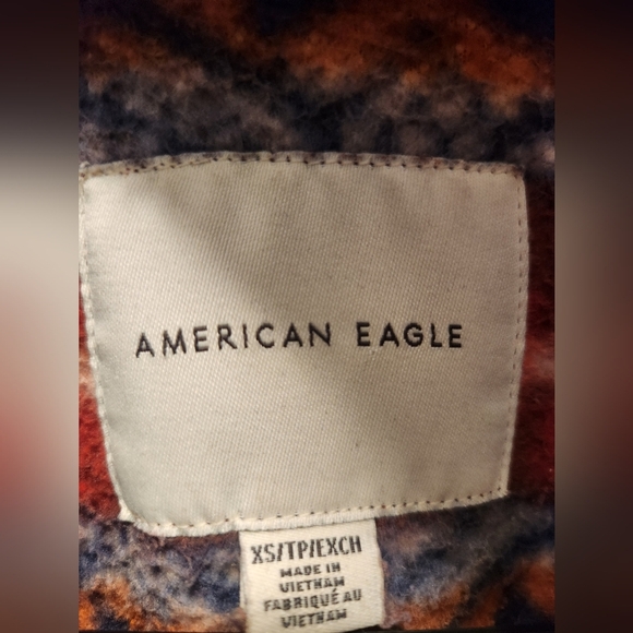 American Eagle Size XS, Sherpa, 1/4 Zip, Multicolor, Pullover, Sweater, Winter - Picture 6 of 8